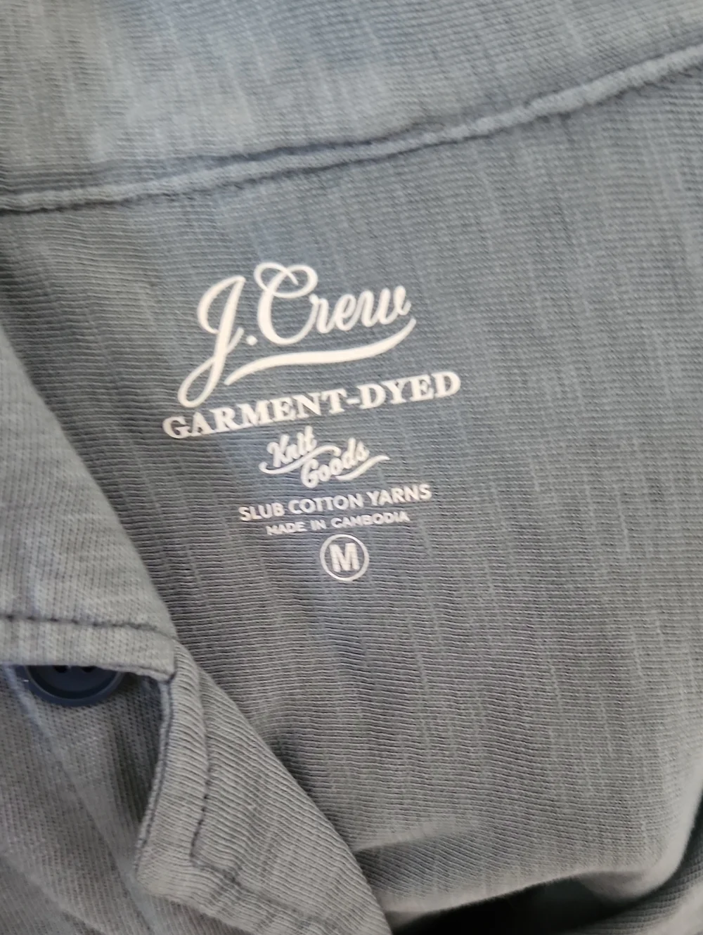 NWT! J. Crew men's Garment-Dyed Cotton Shirt - Slate Gray Blue Sz M